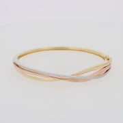 Trio 14K Three-Tone Gold Diamond Bangle 0.29 TCW
