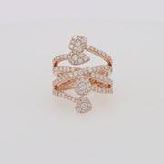 14K Rose Gold Diamond Crossover Ring