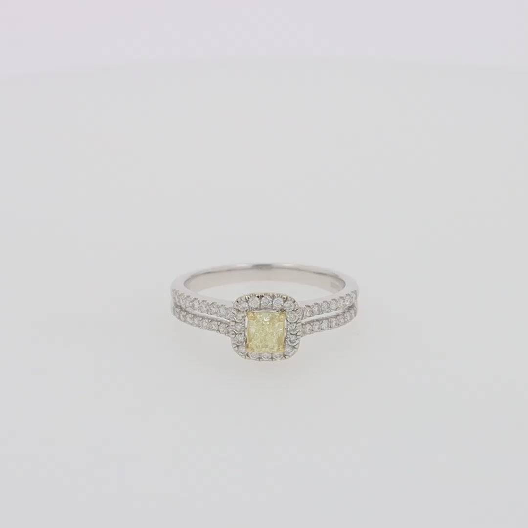 Translation missing: en.Canare 18K Two-Tone Gold Yellow and White Diamond Ring, 0.72 TCW