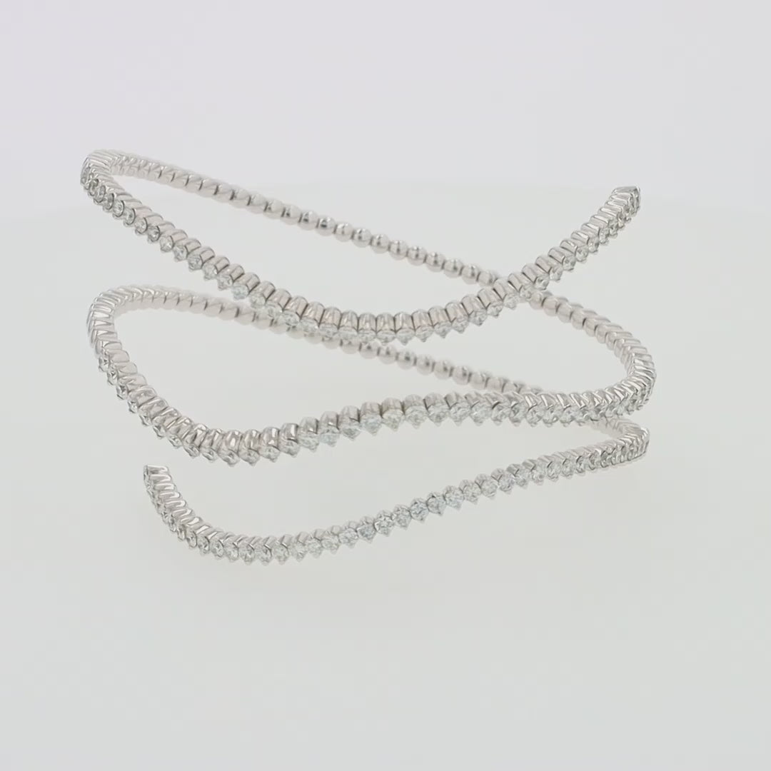 Pave Classica 14K White Gold Diamond Wrap Bracelet, 3.43 TCW