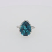 Ocean Bleu 14K Gold London Blue Topaz and Diamond Ring, 11.21 TCW