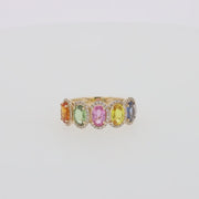 Watercolors 14K Yellow Gold Multi-Sapphire Diamond Ring, 2.81 TCW