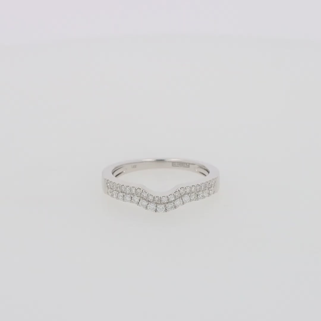 Translation missing: en.Pave Classica 14K White Gold Curved Diamond Band, 0.32 TCW