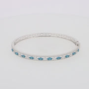 Bella Bleu 14K White Gold Blue and White Diamond Bangle, 1.27 TCW