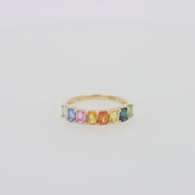 Watercolors 14K Yellow Gold Multi-Sapphire Band Ring, 2.06 TCW