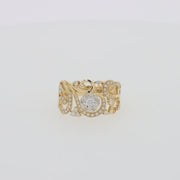 Bouquet 14K Yellow Gold Diamond Filigree Ring, 0.53 TCW