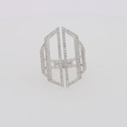 14K White Gold Diamond Geometric Ring, 0.66 TCW