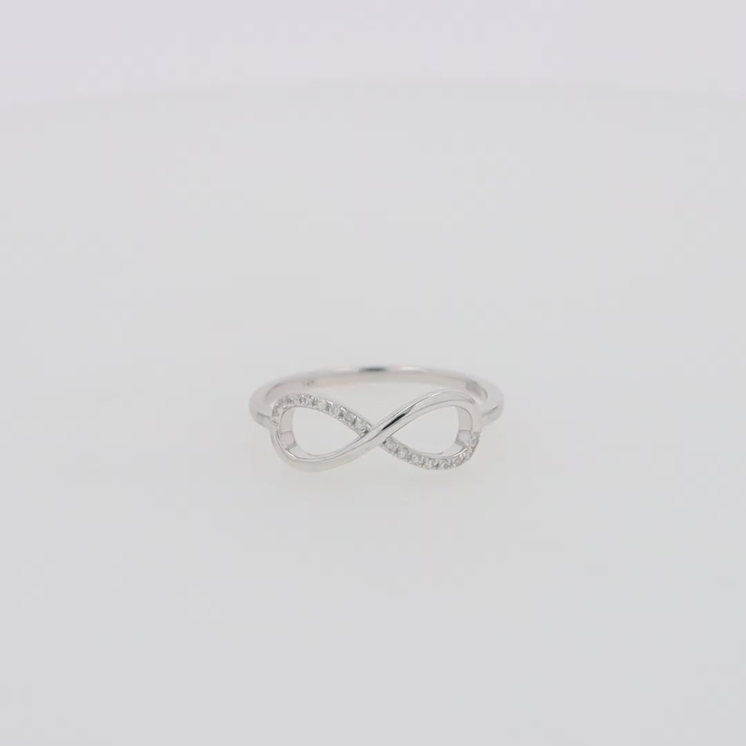 Translation missing: en.Novelty 14K White Gold Diamond Infinity Ring, 0.06 TCW