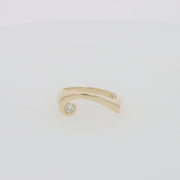 D'Oro 14K Yellow Gold Diamond Swirl Ring