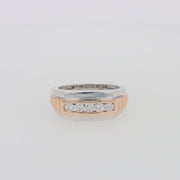 Men's 14K White and Rose Gold Diamond Ring, 0.49 TCW