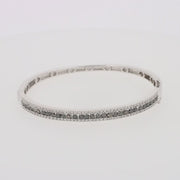 14K White Gold Black and White Diamond Bangle, 2.13 TCW