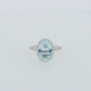 Aquarius 14K White Gold Aquamarine and Diamond Ring, 3.45 TCW