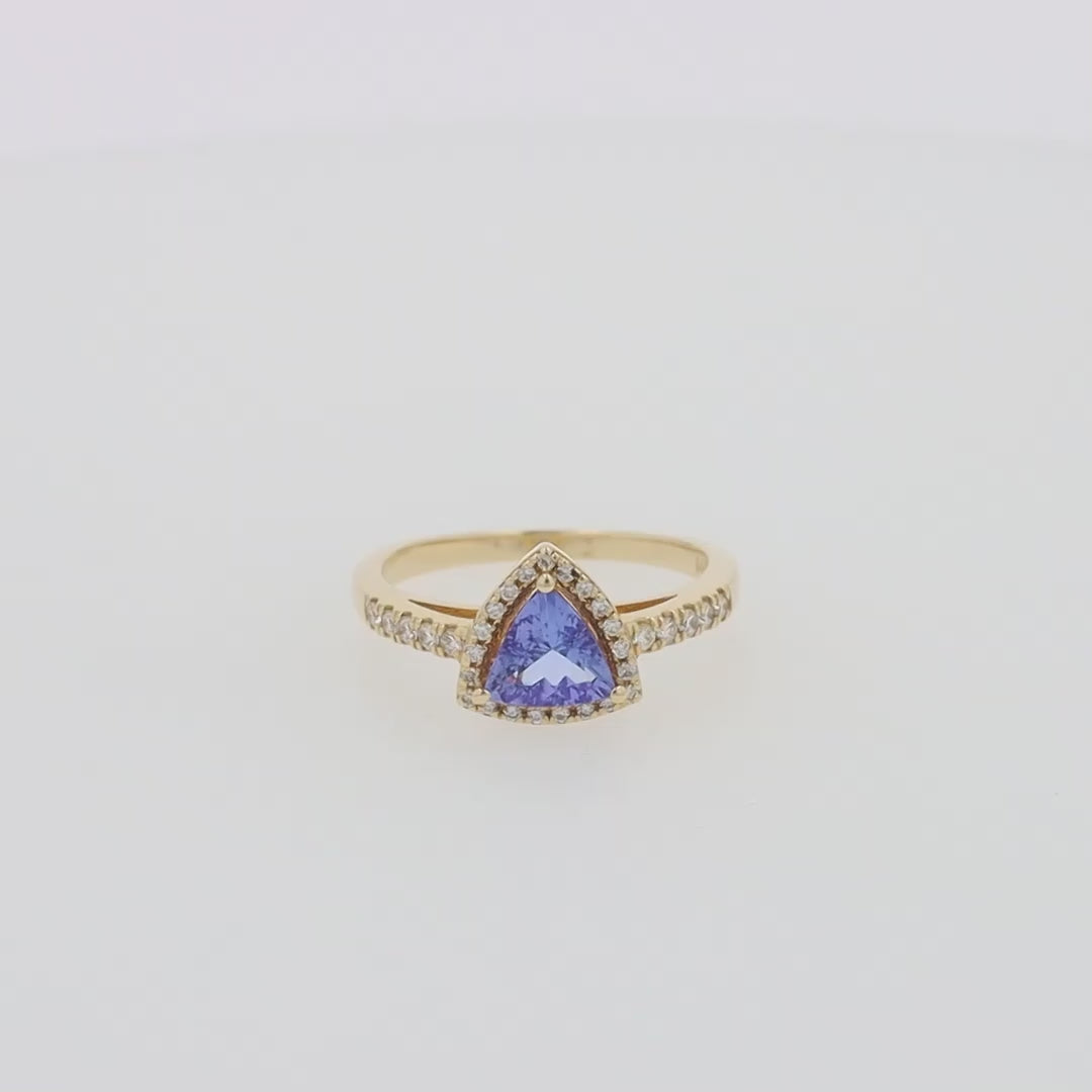 Translation missing: en.Nahla Siri 14K Yellow Gold Tanzanite and Diamond Ring, 0.96 TCW