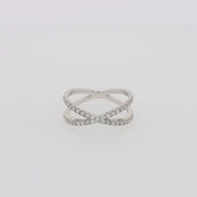 Pave Classica 14K White Gold Diamond Criss Cross Ring, 0.40 TCW
