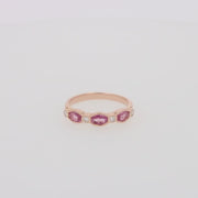 14K Rose Gold Pink Sapphire and Diamond Ring, 0.88 TCW