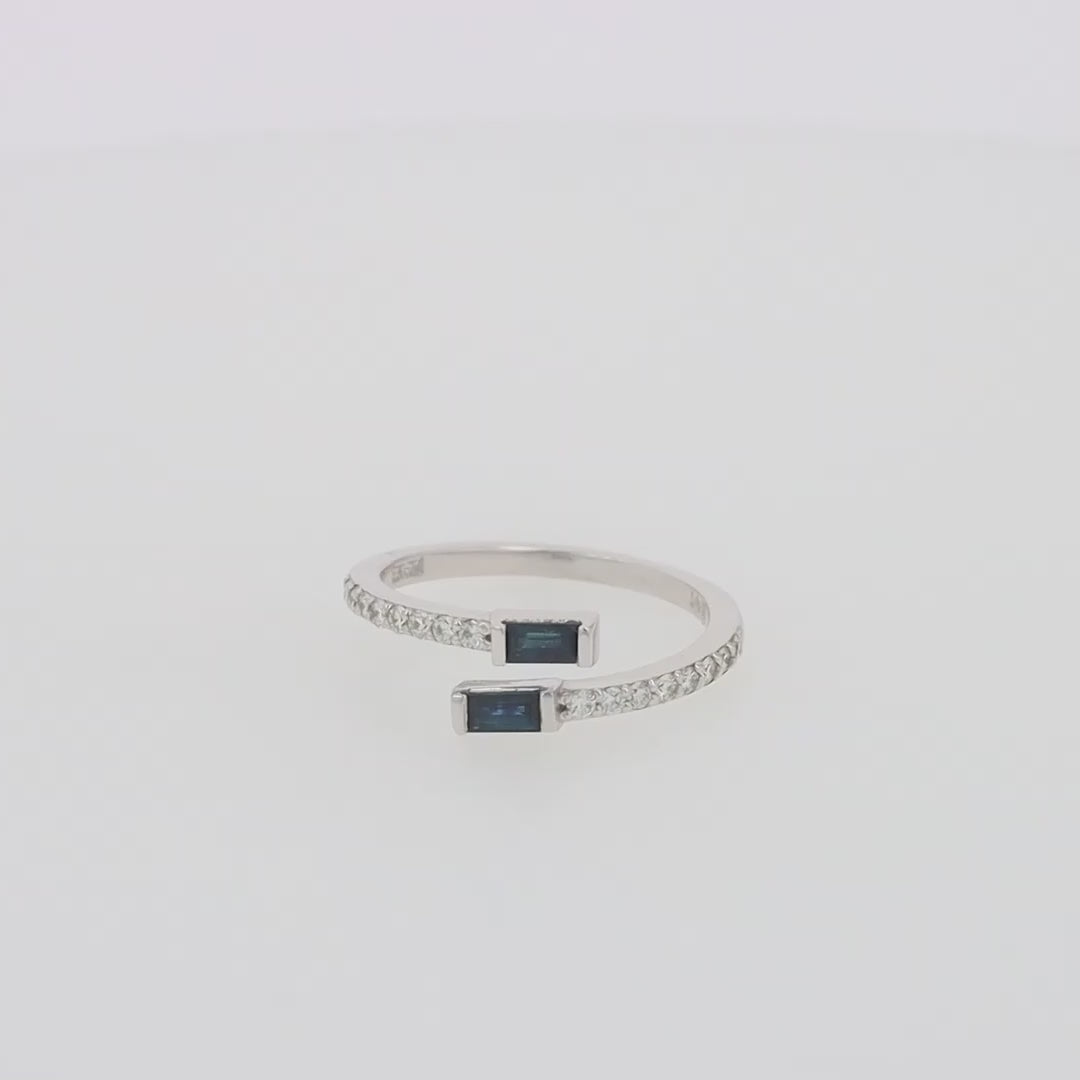 Translation missing: en.Royale Bleu 14K White Gold Sapphire and Diamond Ring