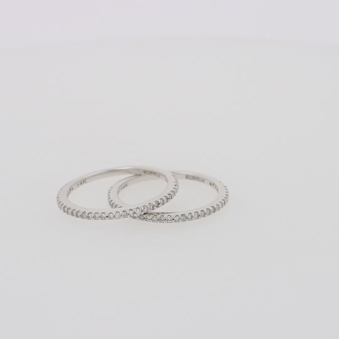 Translation missing: en.Pave Classica 14K White Gold Diamond Band Set, 0.36 TCW