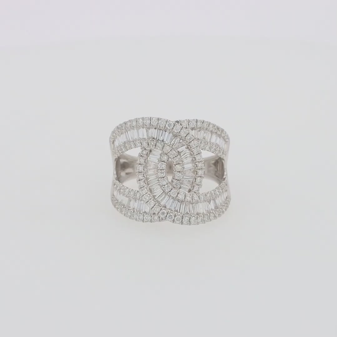 Translation missing: en.14K White Gold Diamond Ring, 1.42 TCW