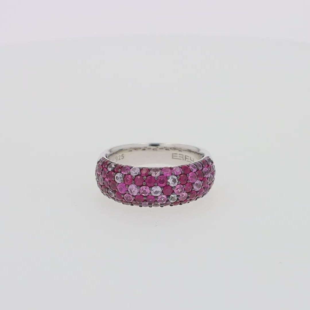 Translation missing: en.925 Sterling Silver Pink Sapphire Splash Ring, 2.43 TCW