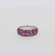 925 Sterling Silver Pink Sapphire Splash Ring, 2.43 TCW