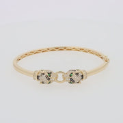 Signature 14K Yellow Gold Emerald and Multi Diamond Bangle