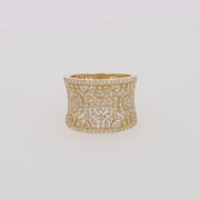 D'Oro 14K Yellow Gold Diamond Maze Ring, 0.79 TCW