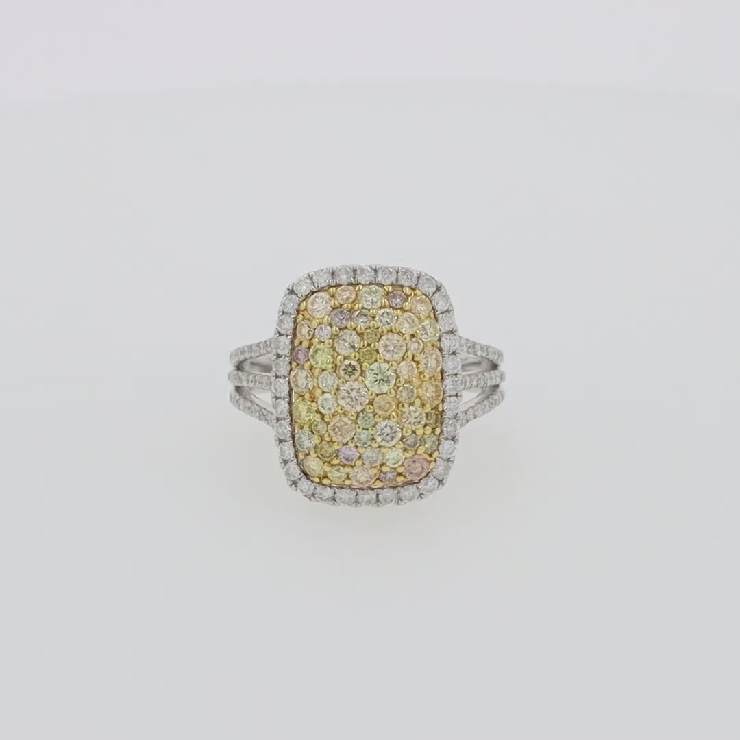 Translation missing: en.14K Two Tone Gold Yellow and White Diamond Ring, 1.60 TCW