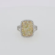 14K Two Tone Gold Yellow and White Diamond Ring, 1.60 TCW
