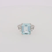 Aquarius 14K White Gold Aquamarine and Diamond Ring, 5.05 TCW
