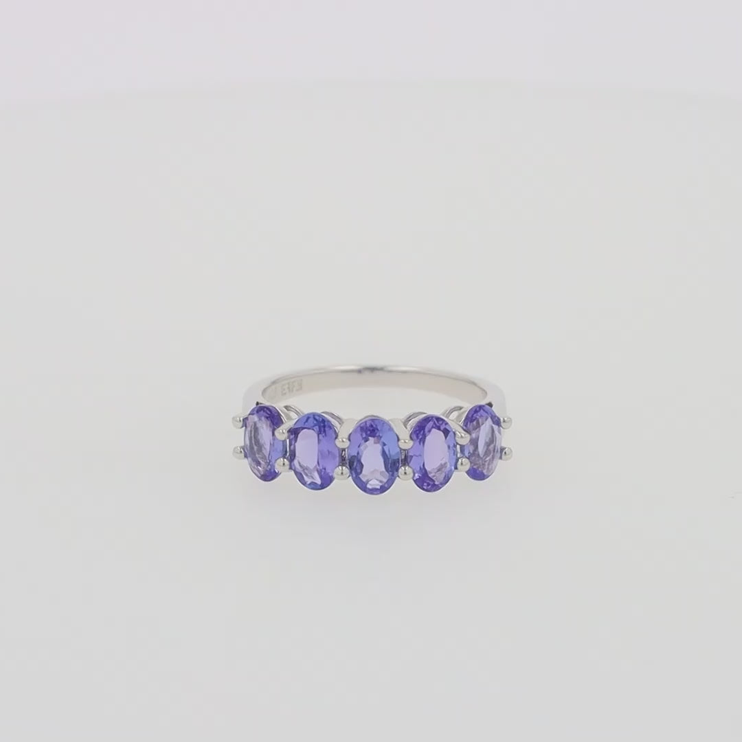 Translation missing: en.Nahla Siri Sterling Silver Tanzanite Band Ring, 2.14 TCW