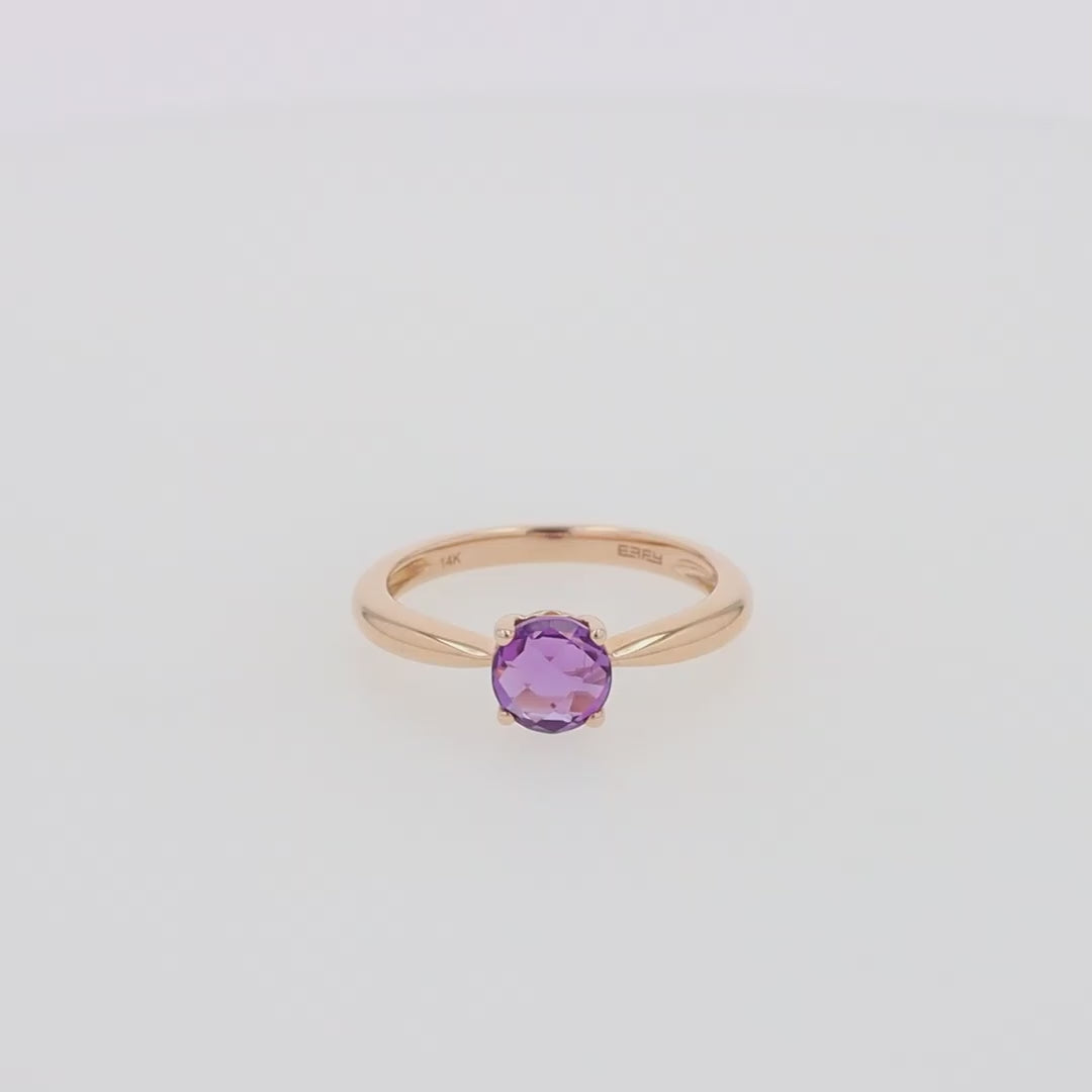 Translation missing: en.14K Rose Gold Amethyst Ring, 0.81 TCW