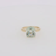 14K Yellow Gold Green Amethyst Ring, 3.95 TCW