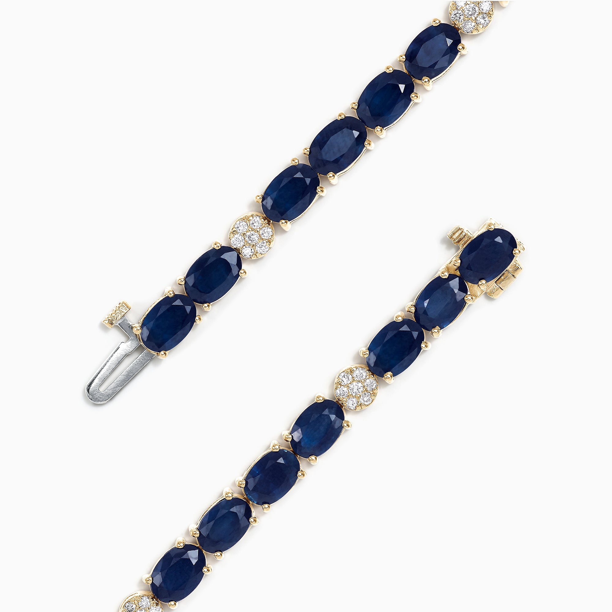 Effy Royale Bleu 14K Yellow Gold Sapphire and Diamond Bracelet, 14.57 TCW