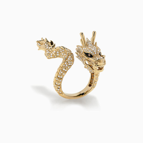 Safari 14K Yellow Gold Diamond Dragon Ring, 1.08 TCW – effyjewelry.com