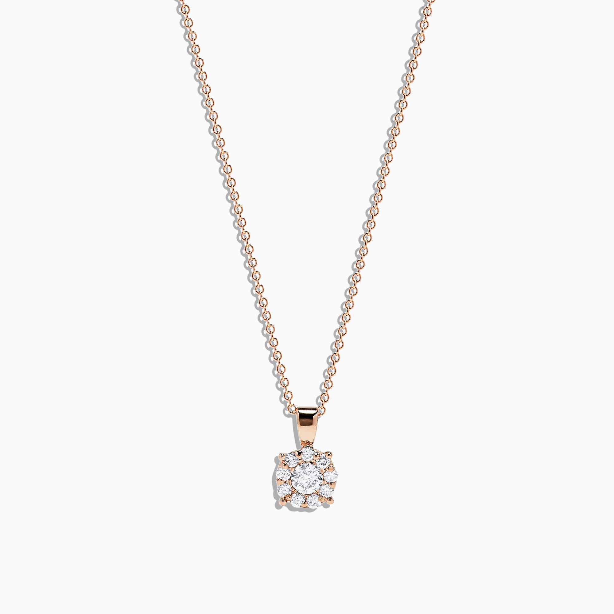 Effy Bouquet 14K Rose Gold Diamond Cluster Pendant, 0.47 TCW