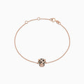 Signature 14K Rose Gold Diamond and Tsavorite Garnet Bracelet (0.18 TCW) features a delicate panther-shaped charm with sparkling diamonds and green tsavorite garnets, shown on a white background.