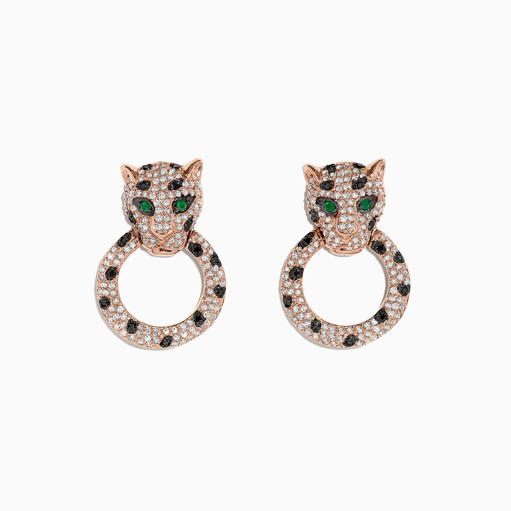 Effy Signature 14K Rose Gold Diamond and Emerald Earrings, 1.57 TCW