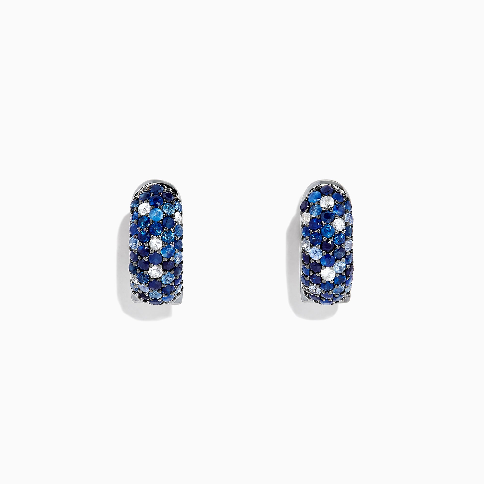 Effy 925 Sterling Silver Blue and White Sapphire Splash Earrings, 2.24 TCW