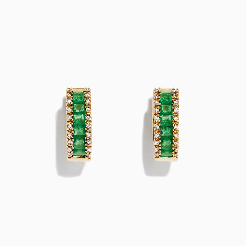 Effy Brasilica 14K Yellow Gold Emerald and Diamond Earrings, 1.53 TCW