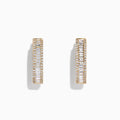 The DOro 14K Yellow Gold 3/4 Diamond Hoop Earrings, 0.94 TCW, feature rows of sparkling white diamonds on elegant gold hoops, displayed against a white background.