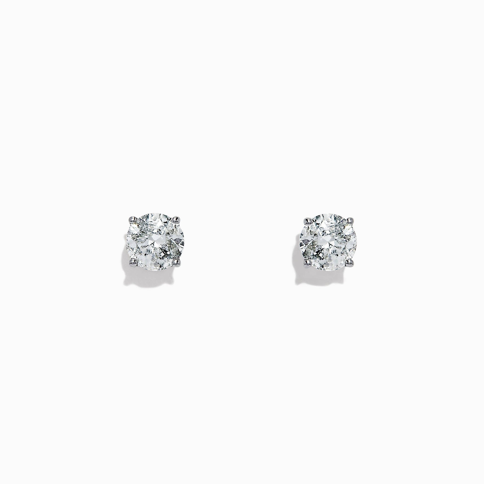 Effy 18K White Gold Diamond Solitaire Stud Earrings, 0.74 TCW