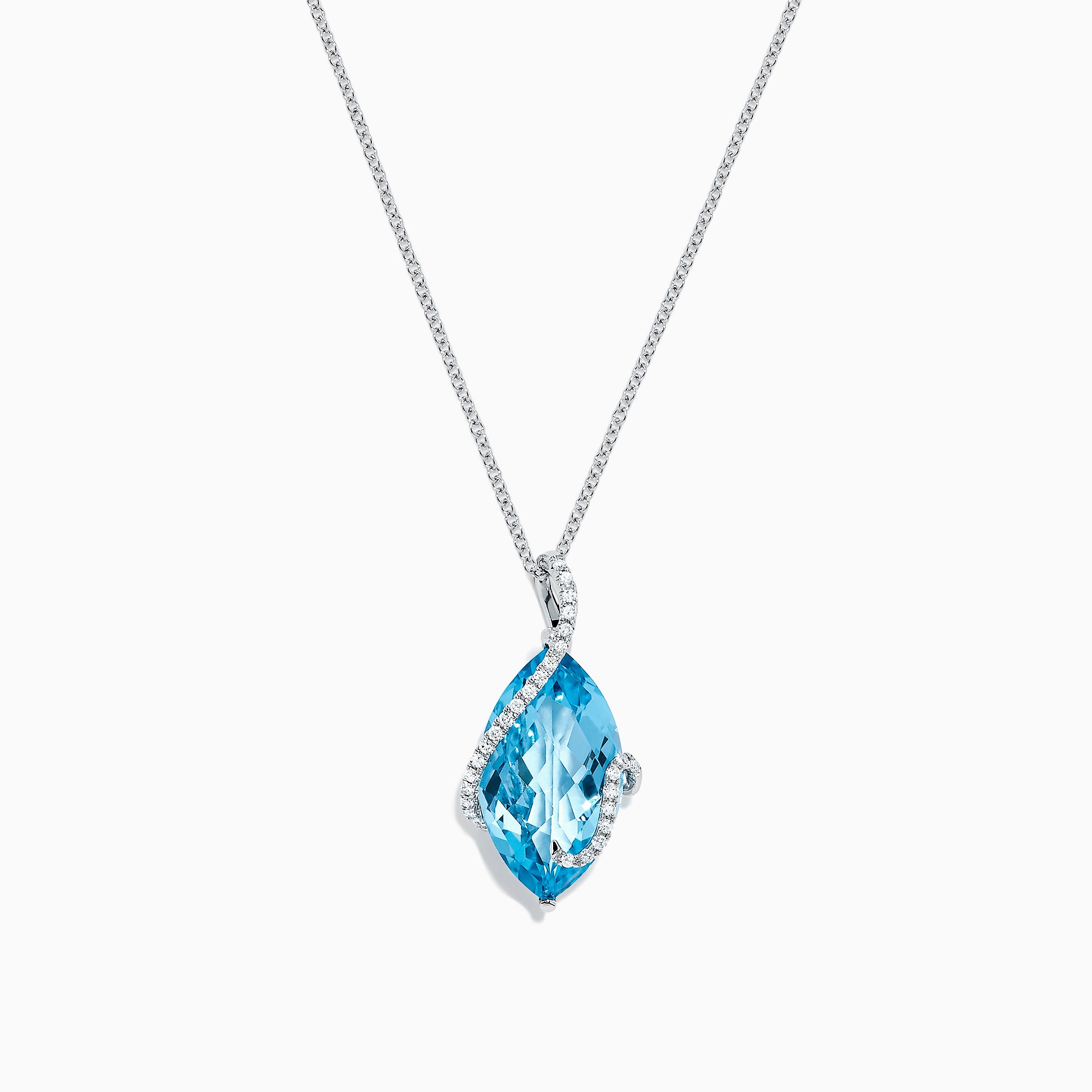 Effy Ocean Bleu 14K White Gold Blue Topaz & Diamond Pendant, 7.27 TCW