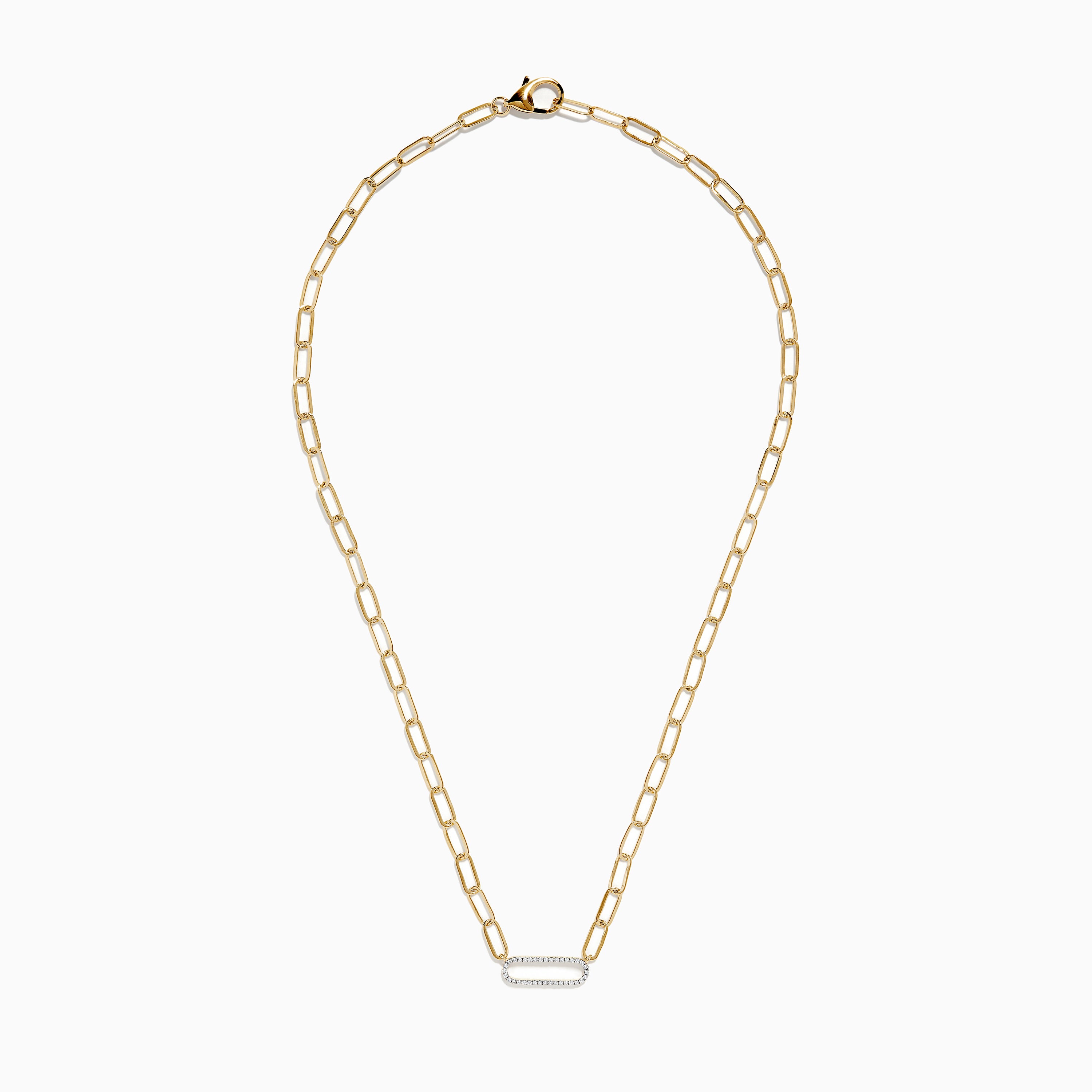 PD10626-1YSC-Diamond Paperclip Necklace .10ctw-SVS Fine Jewelry