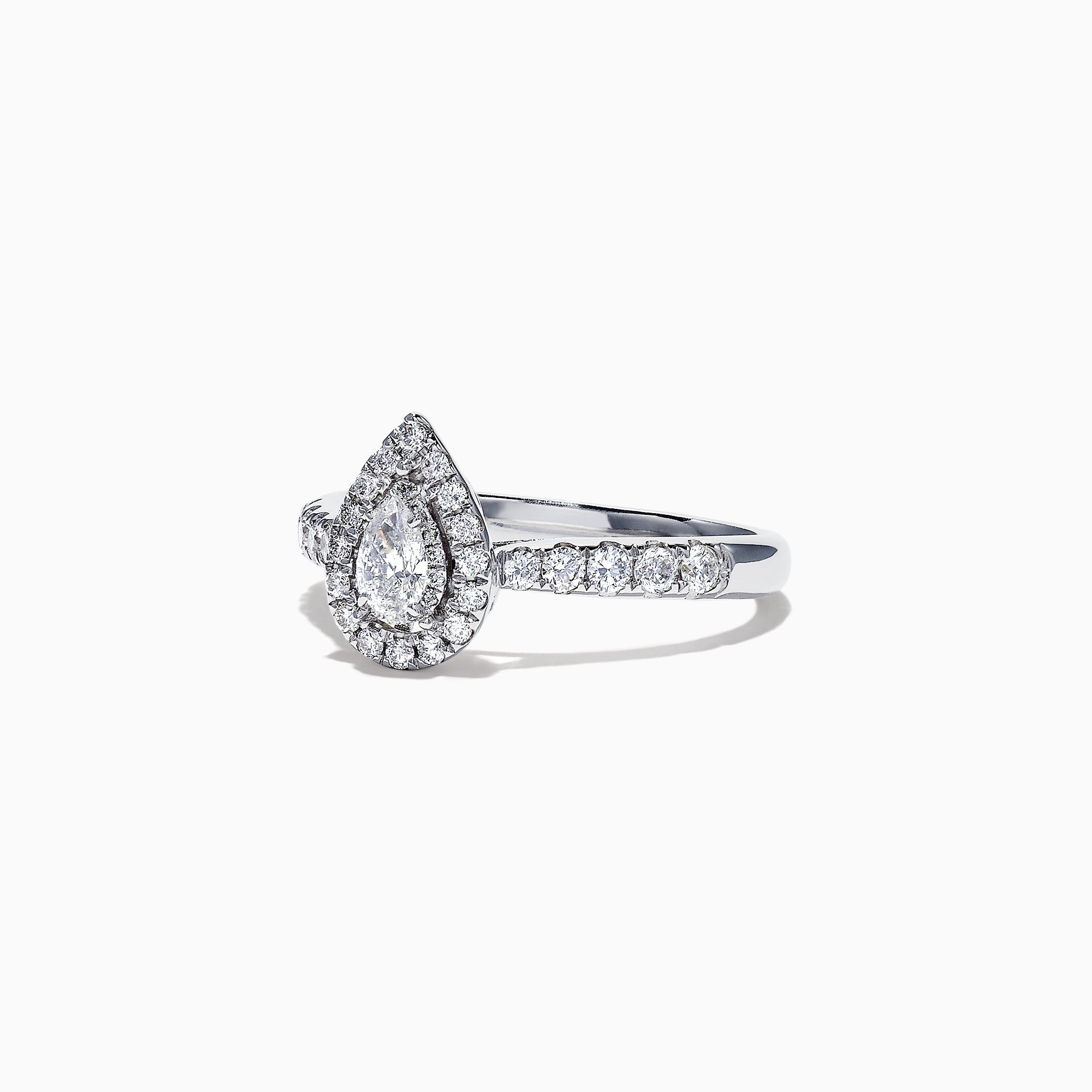 Effy Pave Classica 14K White Gold Diamond Pear Shaped Ring, 0.41 TCW