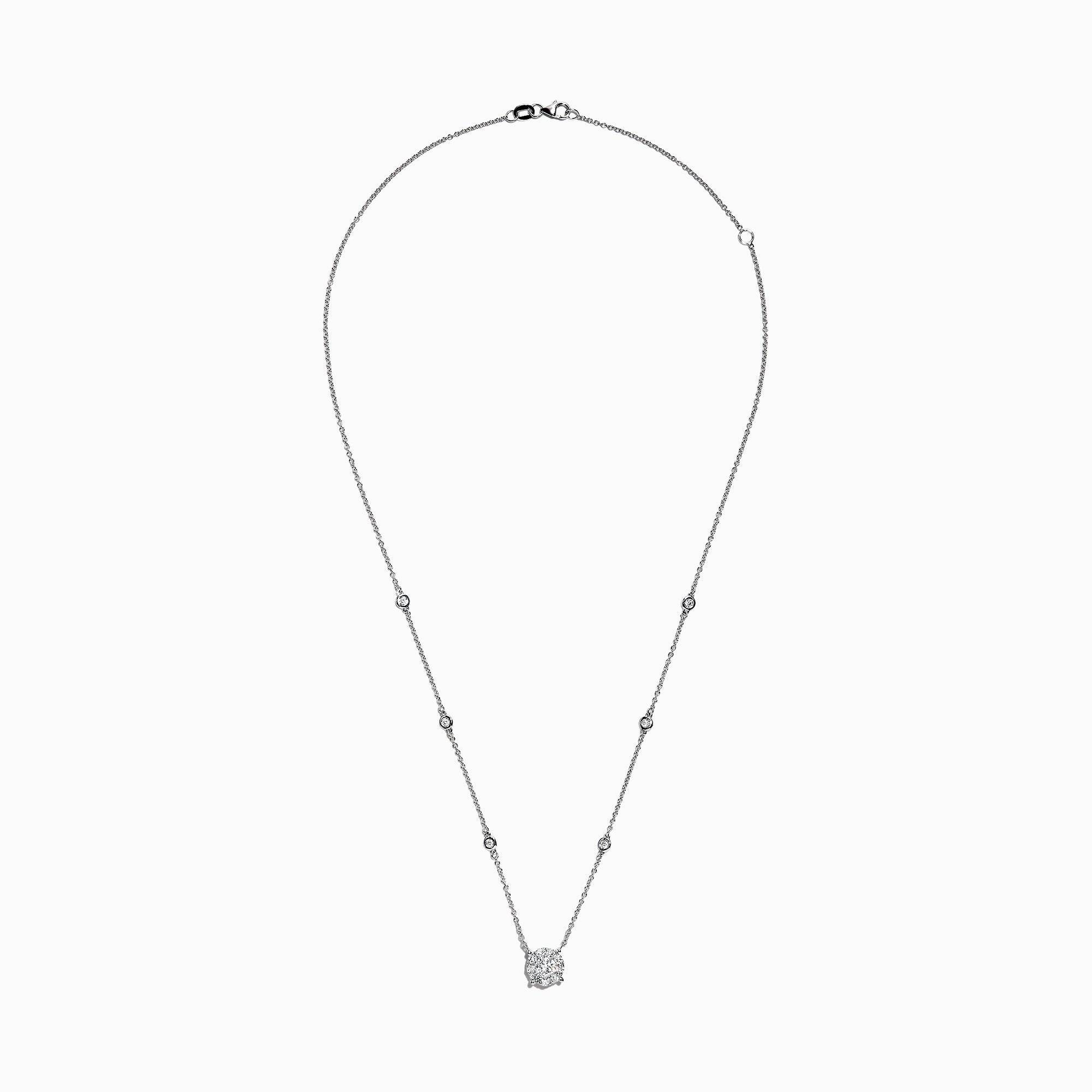 Effy Pave Classica 14K White Gold Diamond Necklace, 0.82 TCW