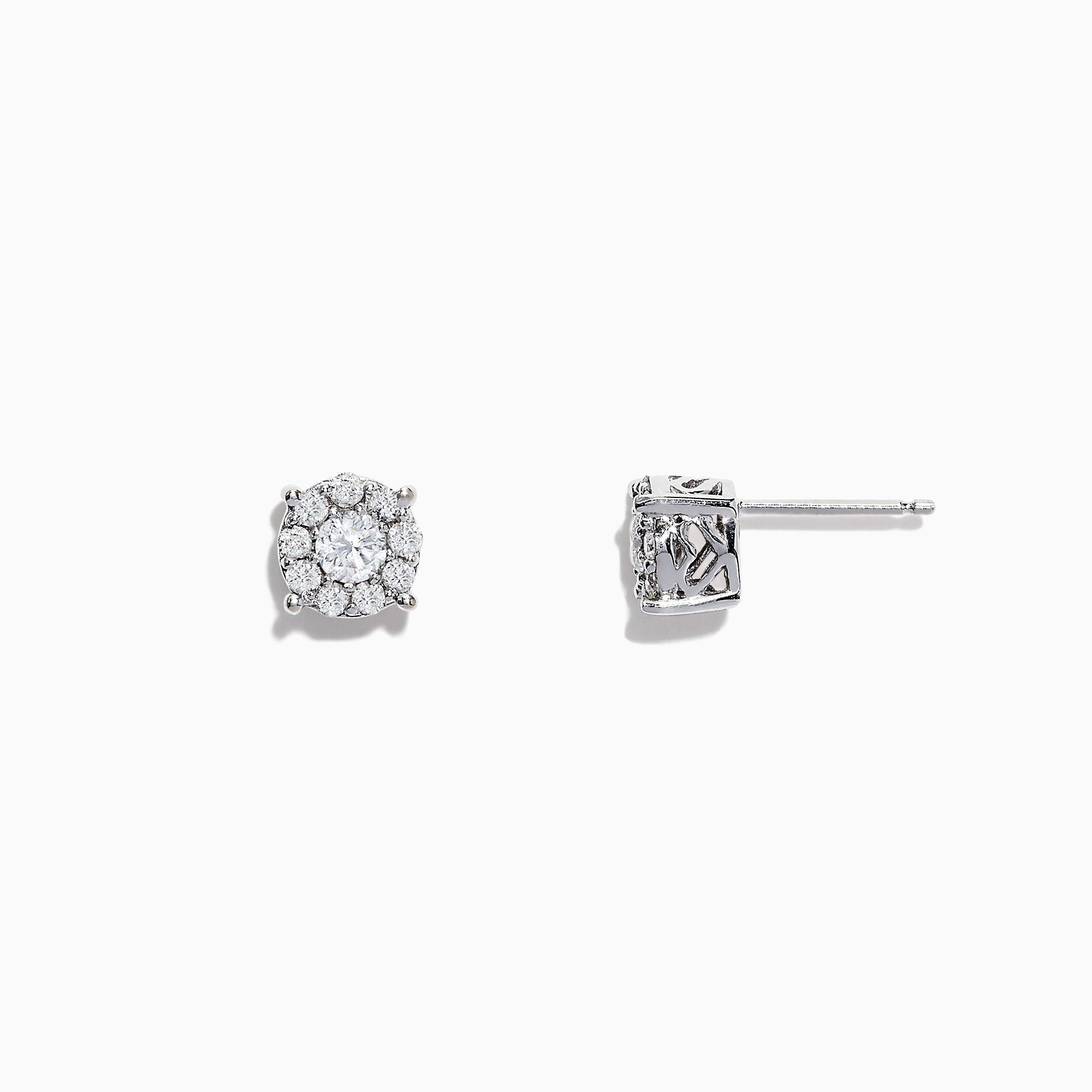 Bouquet 14K White Gold Diamond Cluster Stud Earrings, 0.50 TCW, shown on a plain white background.
