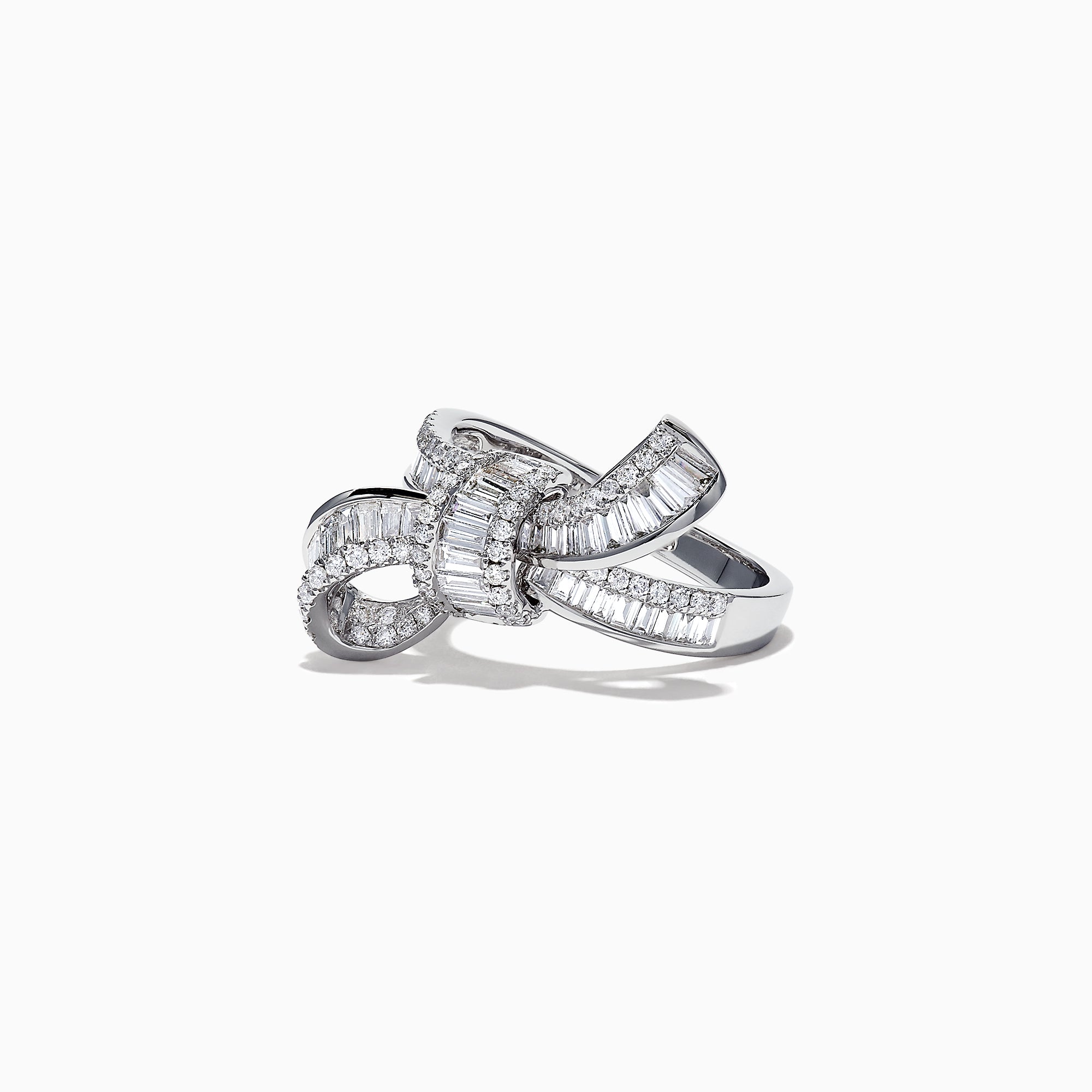 Classique 14K White Gold Diamond Bow Ring, 1.08 TCW – effyjewelry.com