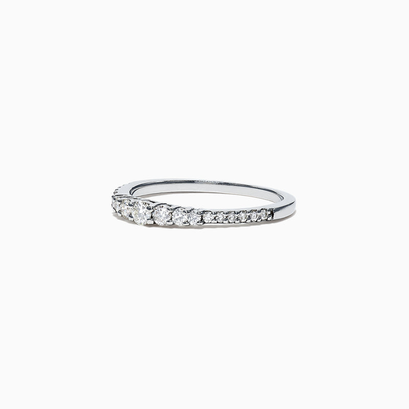 The Pave Classica 14K White Gold Diamond Band, 0.31 TCW, features a row of sparkling diamonds set along the band for elegant brilliance.