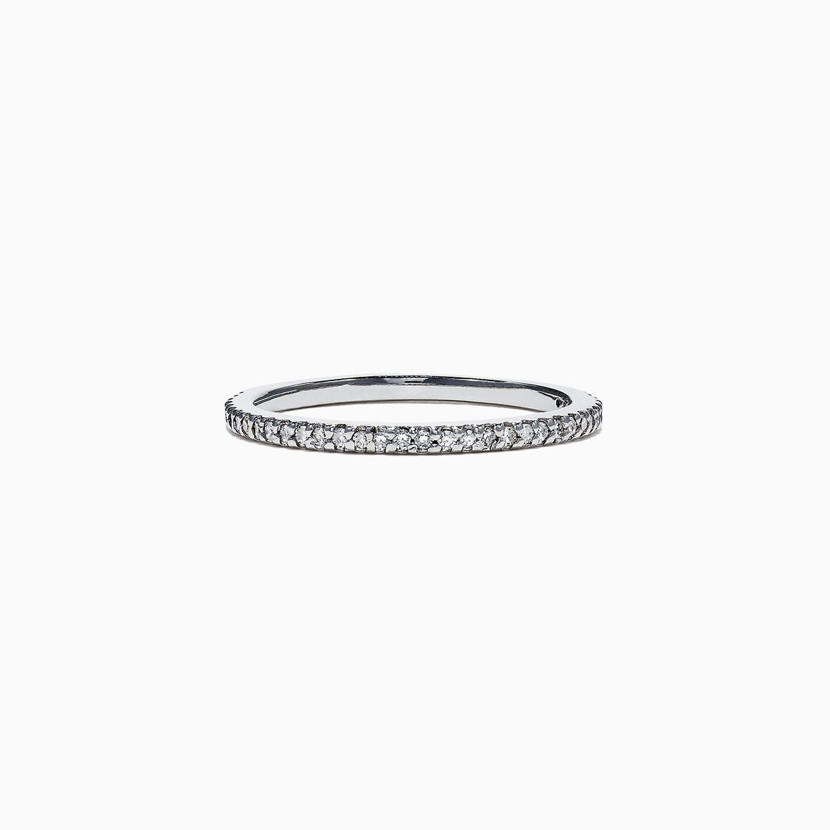 The Pave Classica 14K White Gold Diamond Band Set, 0.36 TCW, showcases two rows of brilliant pave-set diamonds on gleaming white gold, elegantly displayed against a plain white background.