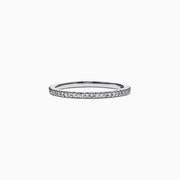 The Pave Classica 14K White Gold Diamond Band Set, 0.36 TCW, showcases two rows of brilliant pave-set diamonds on gleaming white gold, elegantly displayed against a plain white background.